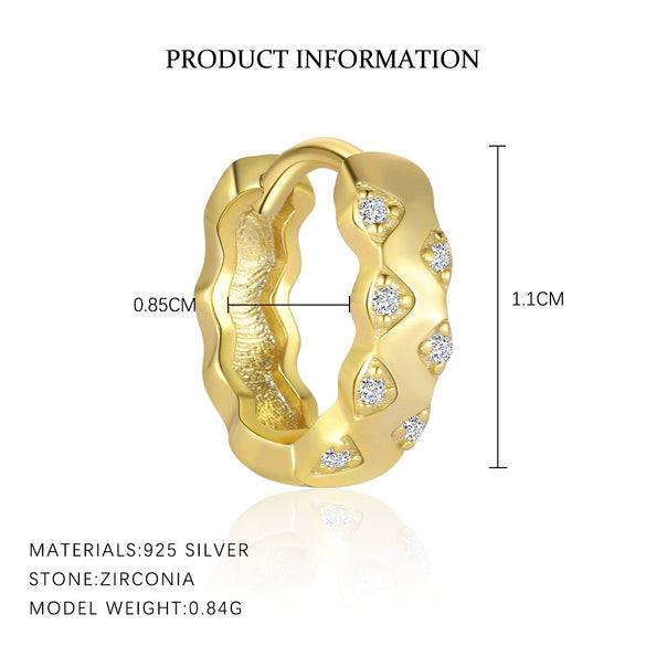 Wholesale Women's S925 Sterling Silver Geometric Zircon Fashion Earrings