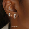 Wholesale Women's S925 Sterling Silver Geometric Zircon Fashion Earrings
