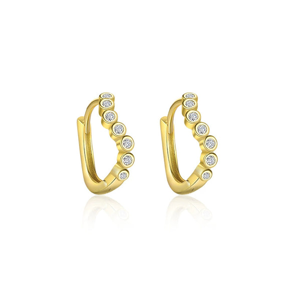 Wholesale Women's S925 Sterling Silver Geometric Zircon Fashion Earrings