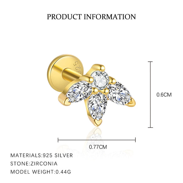 Wholesale Women's S925 Sterling Silver Geometric Zircon Tassel Fashionable Earrings