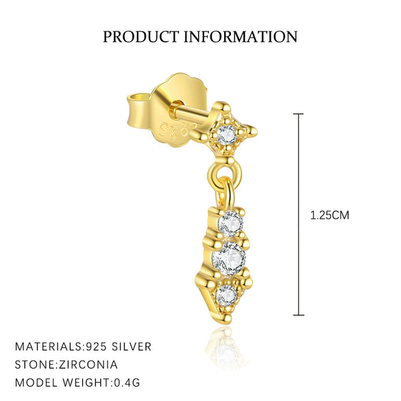 Wholesale Women's S925 Sterling Silver Geometric Zircon Water Drop Earrings