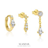 Wholesale Women's S925 Sterling Silver Geometric Zircon Water Drop Earrings
