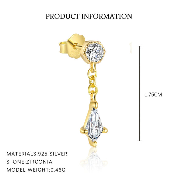 Wholesale Women's S925 Sterling Silver Geometric Zircon Water Drop Earrings