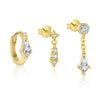 Wholesale Women's S925 Sterling Silver Geometric Zircon Water Drop Earrings