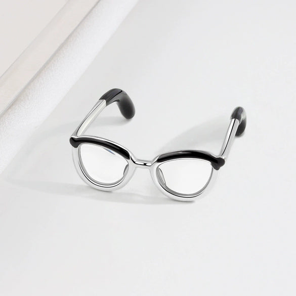Wholesale Women's S925 Sterling Silver Glasses Frame Open Ring Adjustable Enamel Coloring Electroplated