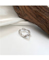Wholesale Women's S925 Sterling Silver Goldplated Irregular Wave Geometric Pattern Open Ring