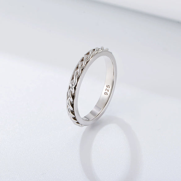 Wholesale Women's S925 Sterling Silver Goldplated Twist Geometric Ring