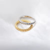Wholesale Women's S925 Sterling Silver Goldplated Twist Geometric Ring