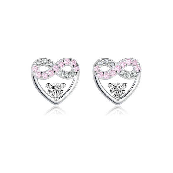 Wholesale Women's S925 Sterling Silver Heart Geometric Electroplated Earrings