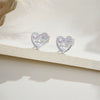 Wholesale Women's S925 Sterling Silver Heart Geometric Electroplated Earrings