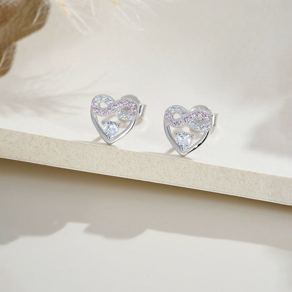 Wholesale Women's S925 Sterling Silver Heart Geometric Electroplated Earrings