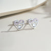 Wholesale Women's S925 Sterling Silver Heart Geometric Electroplated Earrings