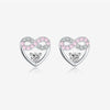 Wholesale Women's S925 Sterling Silver Heart Geometric Electroplated Earrings