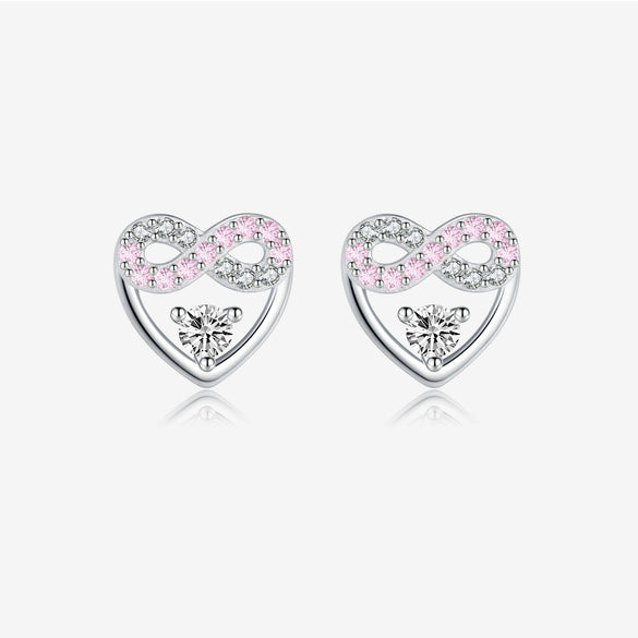 Wholesale Women's S925 Sterling Silver Heart Geometric Electroplated Earrings
