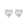 Wholesale Women's S925 Sterling Silver Heart Geometric Electroplated Earrings