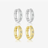 Wholesale Women's S925 Sterling Silver Heart Geometric Fashion Earrings With Platinum And 18K Gold Electroplating