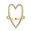 Wholesale Women's S925 Sterling Silver Heart Hollow Ring With Full Zircon Inlaid And Electroplating