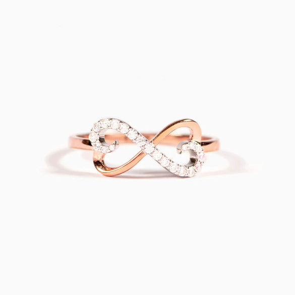 Wholesale Women's S925 Sterling Silver Heart Infinite Geometric Ring With Electroplating