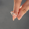 Wholesale Women's S925 Sterling Silver Heart Infinite Geometric Ring With Electroplating