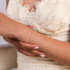 Wholesale Women's S925 Sterling Silver Heart Knot Geometric Bracelet Electroplated