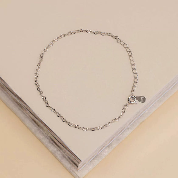 Wholesale Women's S925 Sterling Silver Heart Knot Geometric Bracelet Electroplated