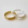 Wholesale Women's S925 Sterling Silver Heart Pattern Simple Irregular Concave Gold Foil Ring