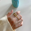 Wholesale Women's S925 Sterling Silver Heart Pattern Simple Irregular Concave Gold Foil Ring