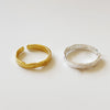 Wholesale Women's S925 Sterling Silver Heart Pattern Simple Irregular Concave Gold Foil Ring
