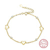 Wholesale Women's S925 Sterling Silver Heart Patterned Jewelry Bracelet Set With Electroplating Treatment