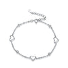 Wholesale Women's S925 Sterling Silver Heart Patterned Jewelry Bracelet Set With Electroplating Treatment