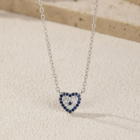 Wholesale Women's S925 Sterling Silver Heart Pendant Clavicle Chain With Electroplating And Light Luxury Style