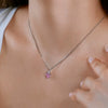 Wholesale Women's S925 Sterling Silver Heart Pendant Necklace With Diamond Embellishment And Electroplating Design
