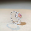 Wholesale Women's S925 Sterling Silver Heart Pink Diamond Allmatch Electroplated Ring