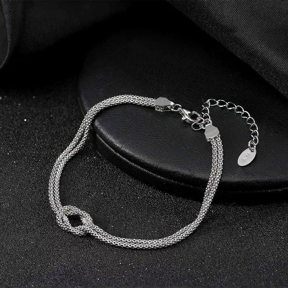 Wholesale Women's S925 Sterling Silver Heart Shape Bracelet