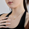 Wholesale Women's S925 Sterling Silver Heart Shape Clavicle Chain Necklace With Electroplating Design