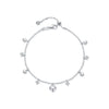 Wholesale Women's S925 Sterling Silver Heart Shape Imitation Diamond Tassel Pendant Bracelet