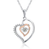 Wholesale Women's S925 Sterling Silver Heart Shape Necklace With Electroplating And Inlaid Zircon