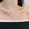 Wholesale Women's S925 Sterling Silver Heart Shape Pendant Clavicle Chain Necklace With Electroplating Design