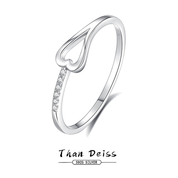 Wholesale Women's S925 Sterling Silver Heart Shape Plain Electroplated Ring