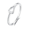 Wholesale Women's S925 Sterling Silver Heart Shape Plain Electroplated Ring