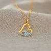 Wholesale Women's S925 Sterling Silver Heart Shape Wave Necklace With O Word Chain And Electroplating Process