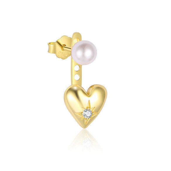 Wholesale Women's S925 Sterling Silver Heart Shaped Earrings Inlaid With Zircon Simple Light Luxury Style