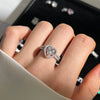 Wholesale Women's S925 Sterling Silver Heart Shaped Ring With Electroplating Design