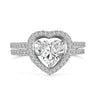 Wholesale Women's S925 Sterling Silver Heart Shaped Ring With Electroplating Design
