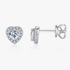 Wholesale Women's S925 Sterling Silver Heart Shaped Sweet Shine Full Diamond Earrings