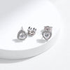 Wholesale Women's S925 Sterling Silver Heart Shaped Sweet Shine Full Diamond Earrings