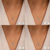 Wholesale Women's S925 Sterling Silver Heart Zircon Threeclaw Necklace With Electroplating And O Word Chain