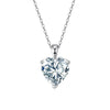 Wholesale Women's S925 Sterling Silver Heart Zircon Threeclaw Necklace With Electroplating And O Word Chain