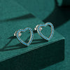 Wholesale Women's S925 Sterling Silver Heartshaped Carved Microinlay Cute Simple Highend Sense Imitation Allergy Earrings
