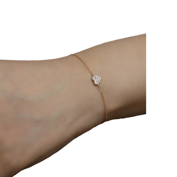 Wholesale Women's S925 Sterling Silver Heartshaped Diamond Love Bracelet